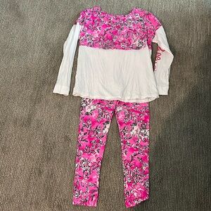 Girls Lilly Pulitzer top and legging medium 6-7